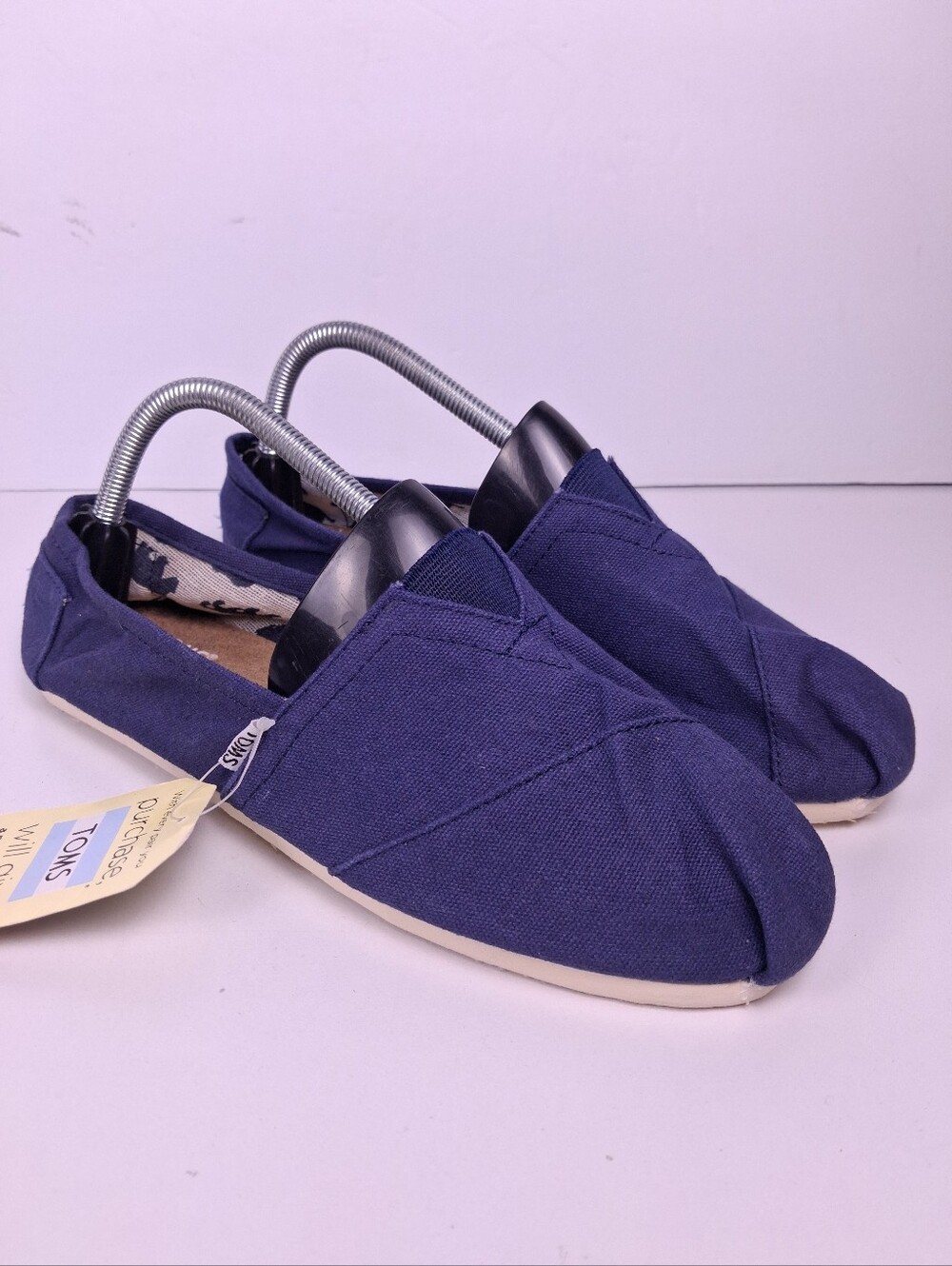 Toms Alpargata Classic Slip-On Shoes Mens 9 Navy Canvas Lightweight Comfort